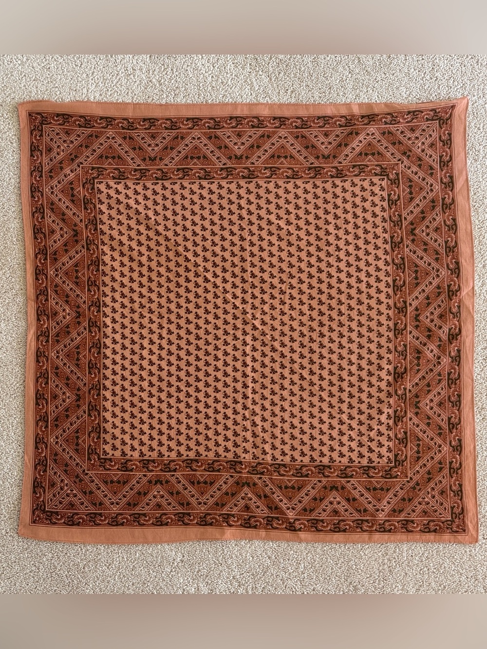 Free People Peach Floral Bandana Scarf - Picture 3 of 4
